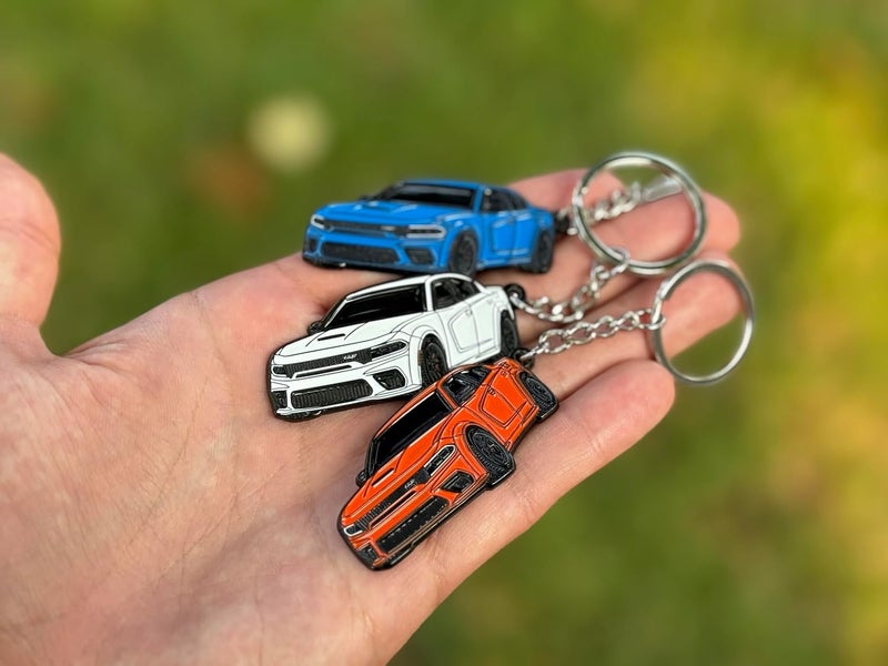 FOUR WHEEL BEAST مفتاح سيارة دودج تشارجر - مرخص رسميًا - ملحقات سيارة سرت المعدنية - سلسلة مفاتيح سيارة رائعة هدية للرجال - Image 4